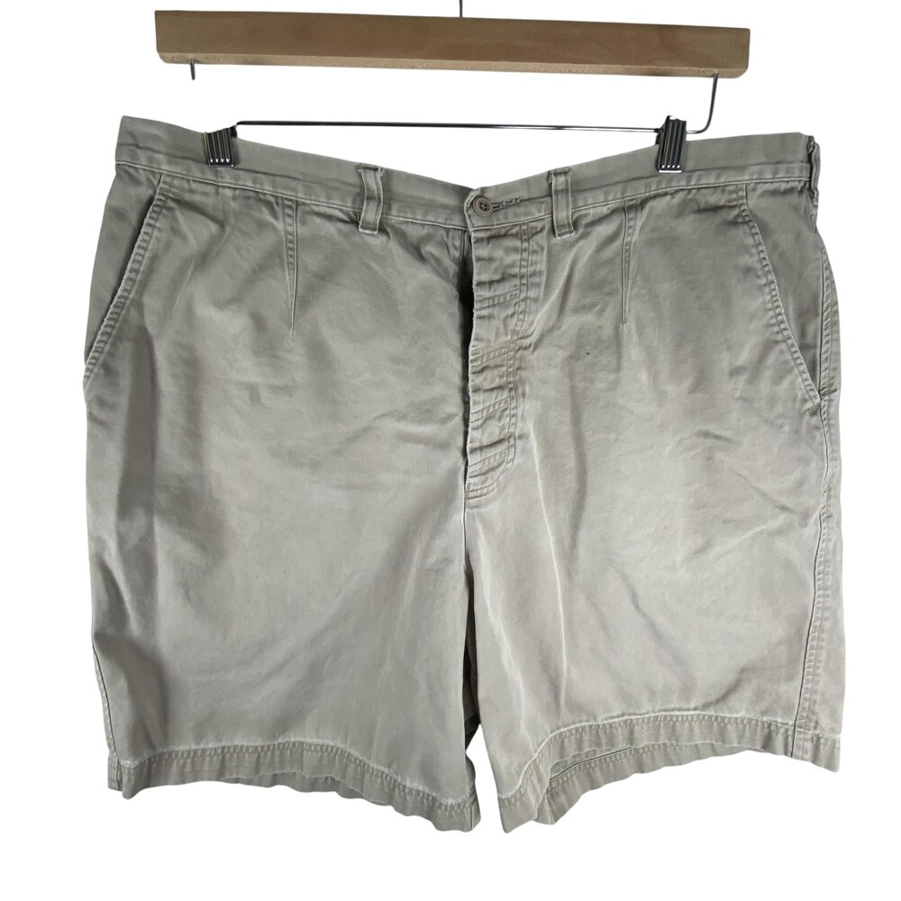 J Crew Oarsman Shorts Mens 40 Beige Chino Pleated Front Pockets 7 Inseam Summer